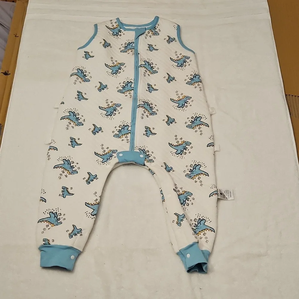 ZIGJOY Dinosaur Baby‎ Sleeping Suit 12-24 Months White Blue Cotton Unisex